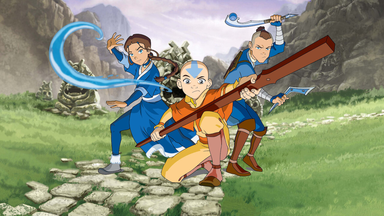 Image of Aang, Katara and Soka from Avatar; the Last Airbender